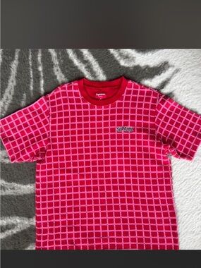 Supreme Pink Grid Short Sleeve Tee